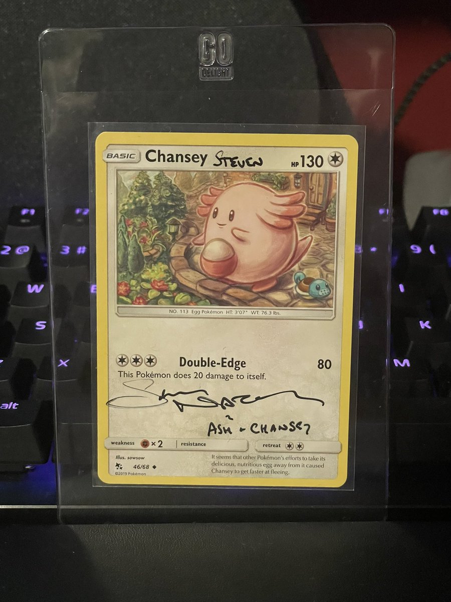 CleanPulls's tweet photo. Just a little personal collection piece! Sarah Natochenny - voice of Ash Ketchum and many other Pokémon #pokemontcg #pokemonCards #twitchstreamer #twitchaffiliate https://t.co/m666KyOc3T