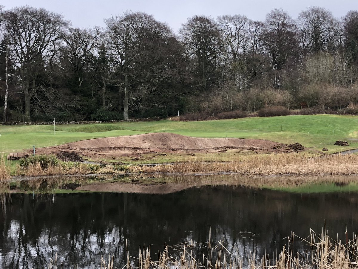 Bunker refurb to reinstate the original shape of the bunker. Years of maintenance and golfers have  impacted the shape of the bunker and playability.