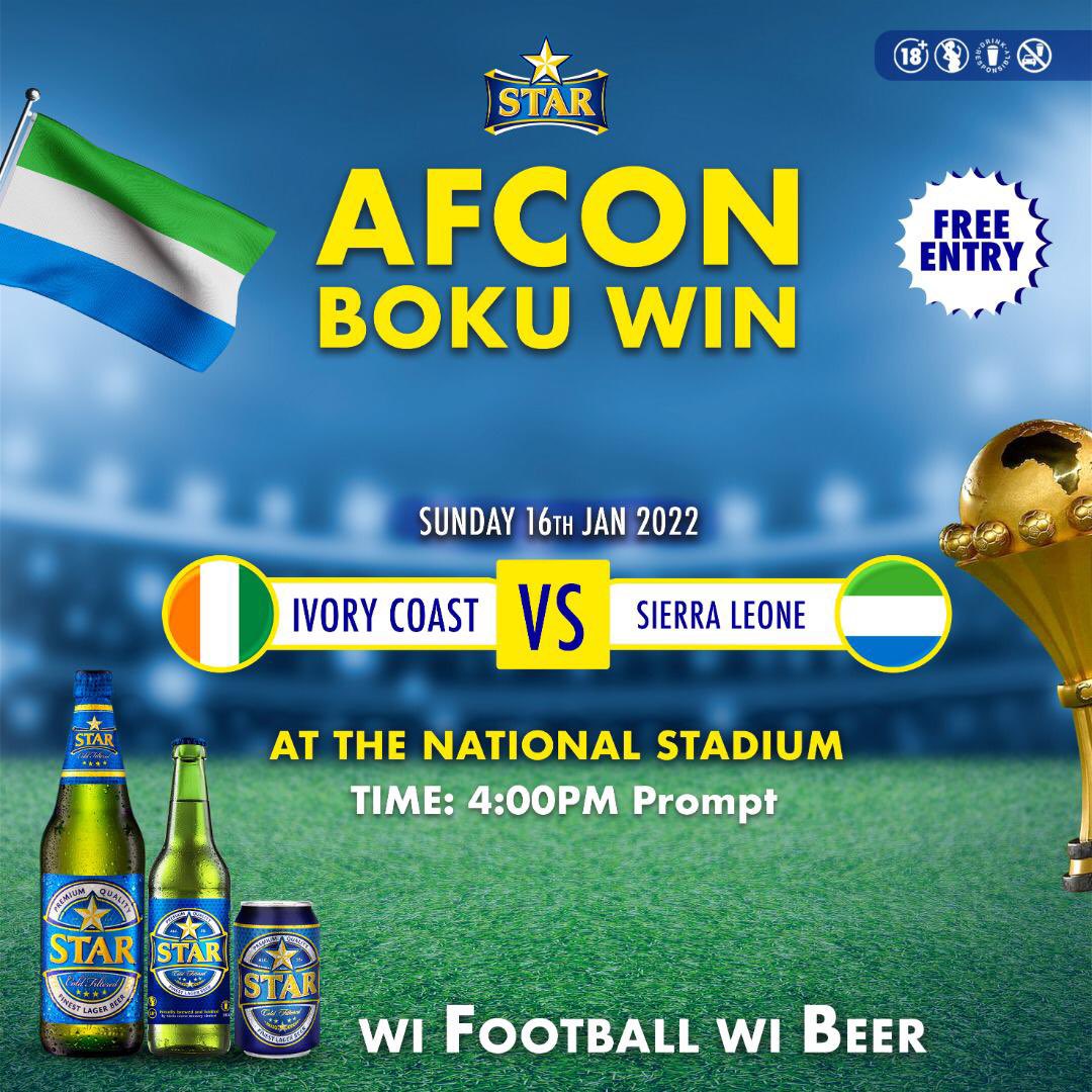 AAyodele_Manley's tweet photo. Watch Leone Stars Match this Sunday for Free @ the Siaka Stevens Stadium Syke Street Entrance on giant screen and stand chance to Win Attractive Prizes.

#SaloneTwitter https://t.co/g1qdRrsbWN