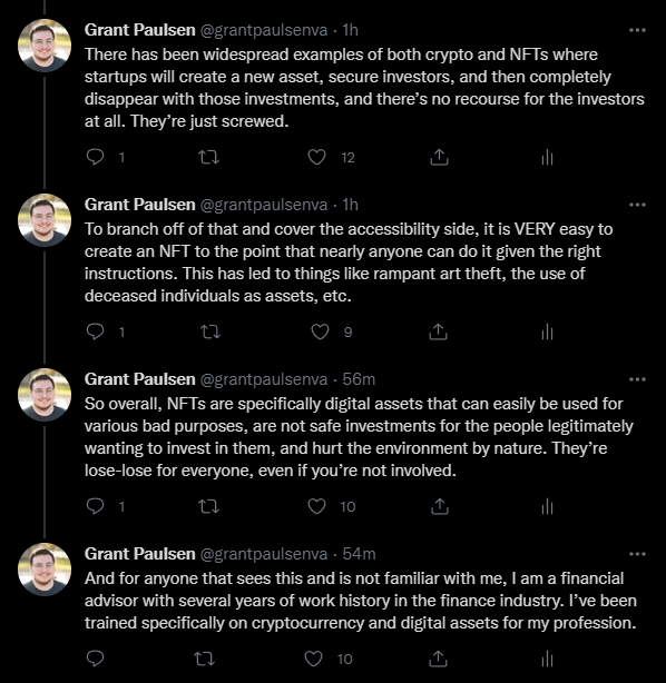 grantpaulsenva's tweet photo. With all this talk of NFTs, I tried to break things down as simply as I could for anyone who isn't familiar with them and wanted more information.

For reference, as well as a VA, I'm also a financial advisor, and I've been in the finance industry for several years. https://t.co/YkP64h20Kf