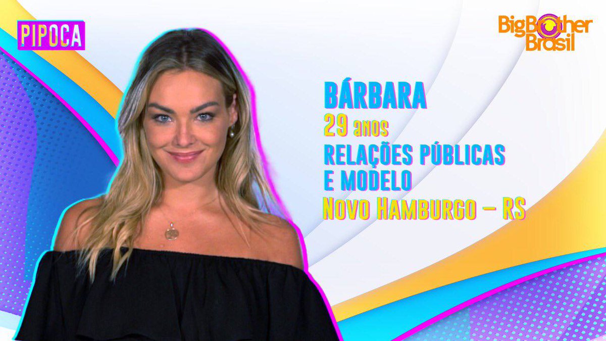 marceloaprigio_'s tweet photo. đż Mais pipoca no #BBB22
BĂĄrbara
⢠29 anos
⢠Relaçþes Públicas e Modelo
⢠Novo Hamburgo - RS
#BBBTeam https://t.co/YYGpVlRHnU