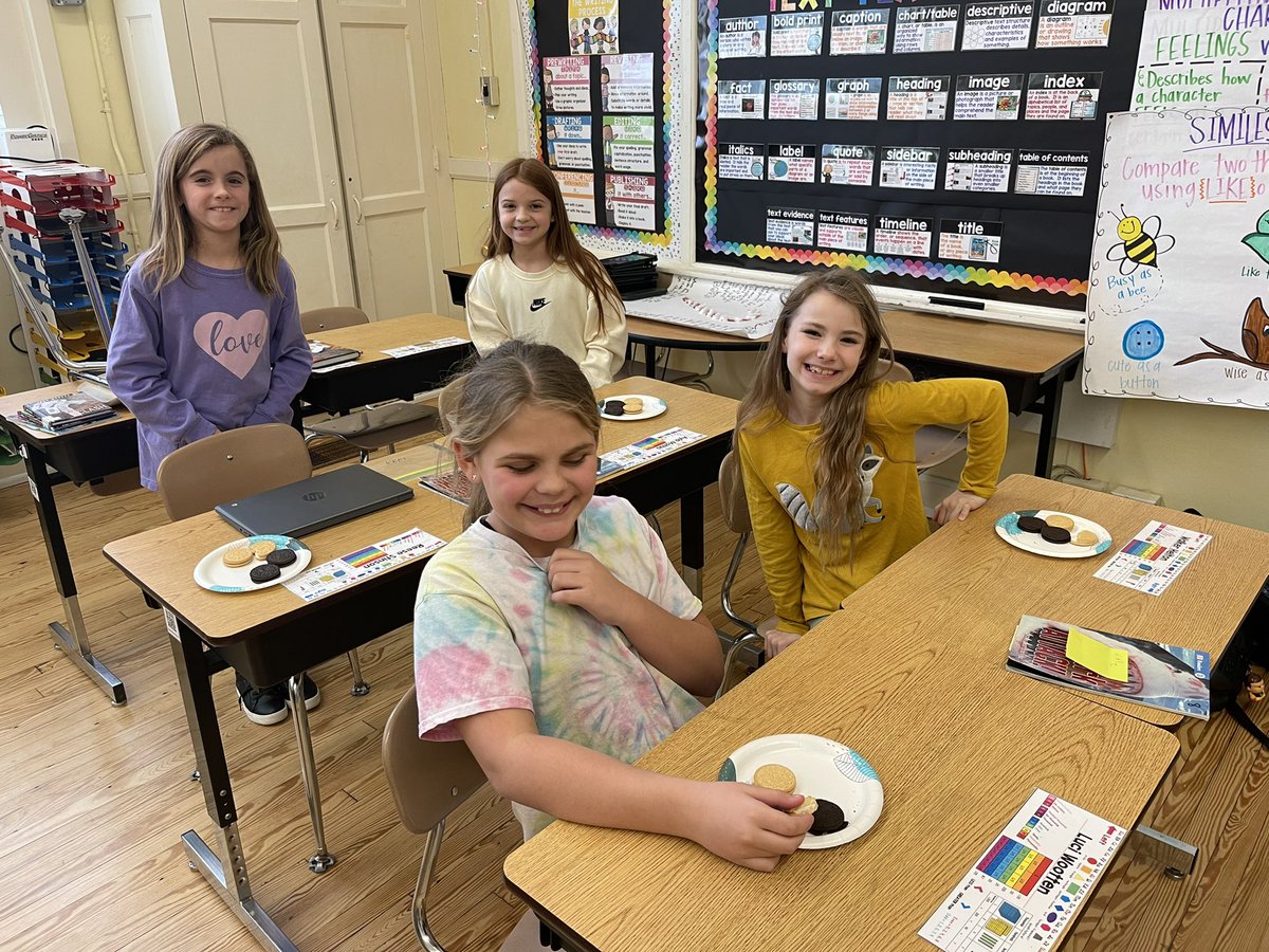 AshtonLinderEES's tweet photo. Finishing off our opinion writing with OREO cookies thanks to @Howard_EES! Seven students have the opinion that the golden Oreos are better, and four students have the opinion that the original Oreos are better! #FunWithWriting #EastBeasts https://t.co/4qMtsNQYl5
