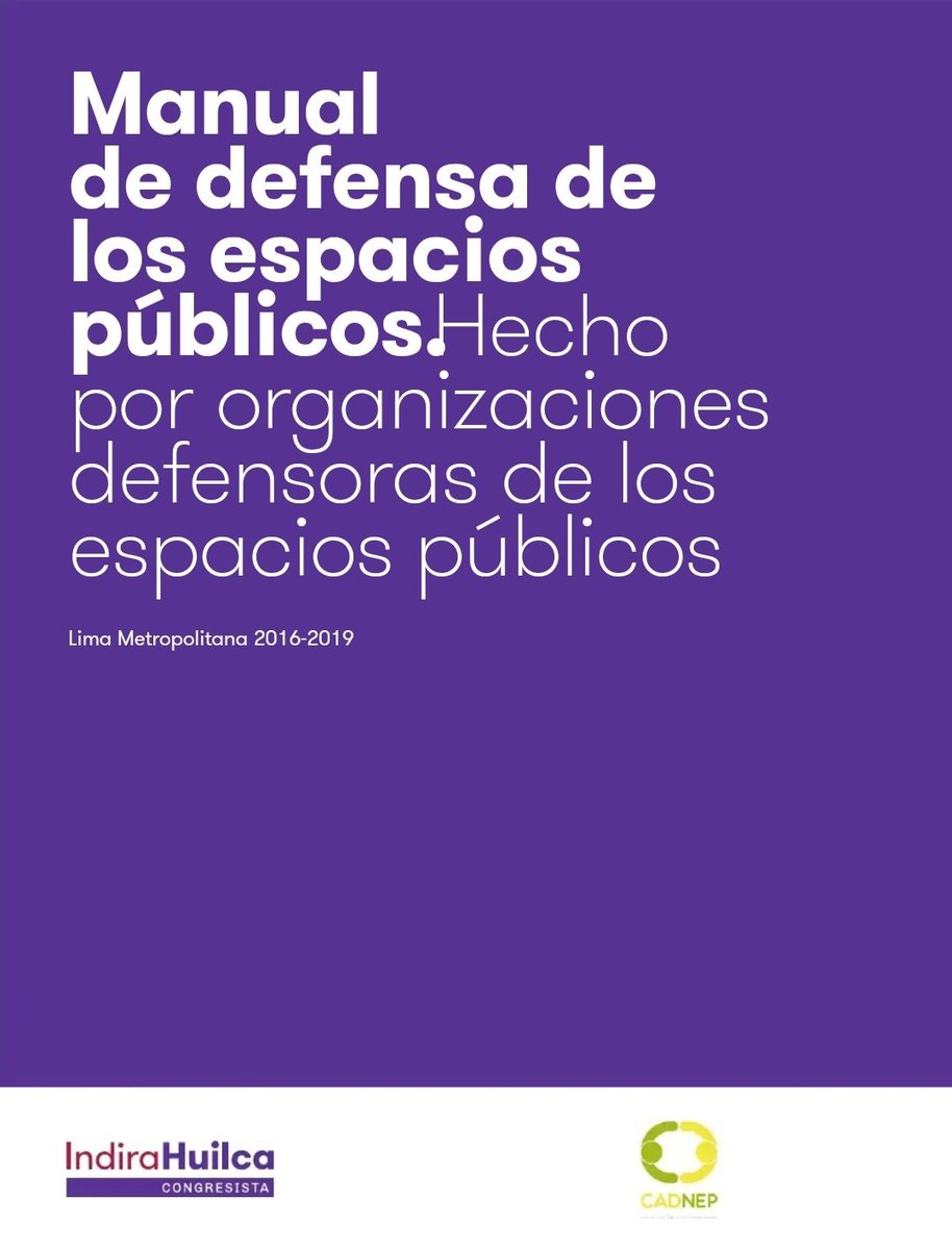 Hace unos años, desde el despacho de <a href="/IndiraHuilca/">Indira Huilca</a> y <a href="/cadnep/">CADNEP</a> se elaboró el Manual de defensa de los espacios públicos, que sistematizó luchas emprendidas en Lima Metropolitana por la defensa de los bienes comunes. No dejemos que <a href="/CesarAcunaP/">César Acuña Peralta</a> privatice las áreas públicas de SJL.