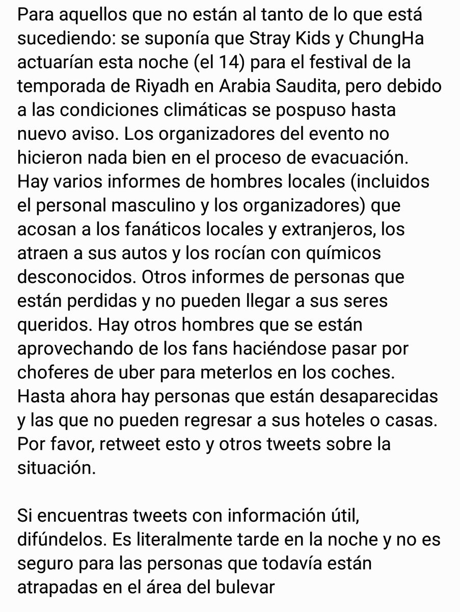 josefxaa's tweet photo. Trad. Español:

#STAY_SKZ_BE_SAFE
#CHUNGHA_BE_SAFE
#StrayKids_in_Riyadh https://t.co/5x0rRXrFFt