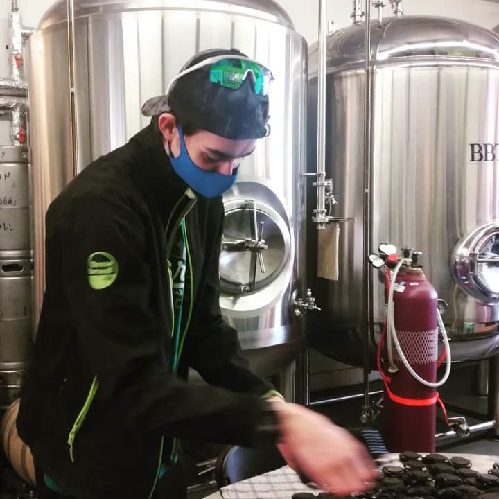 Thanks to Seth for helping out while home from college. Best wishes for the semester ahead! 🍻 #StaySafe