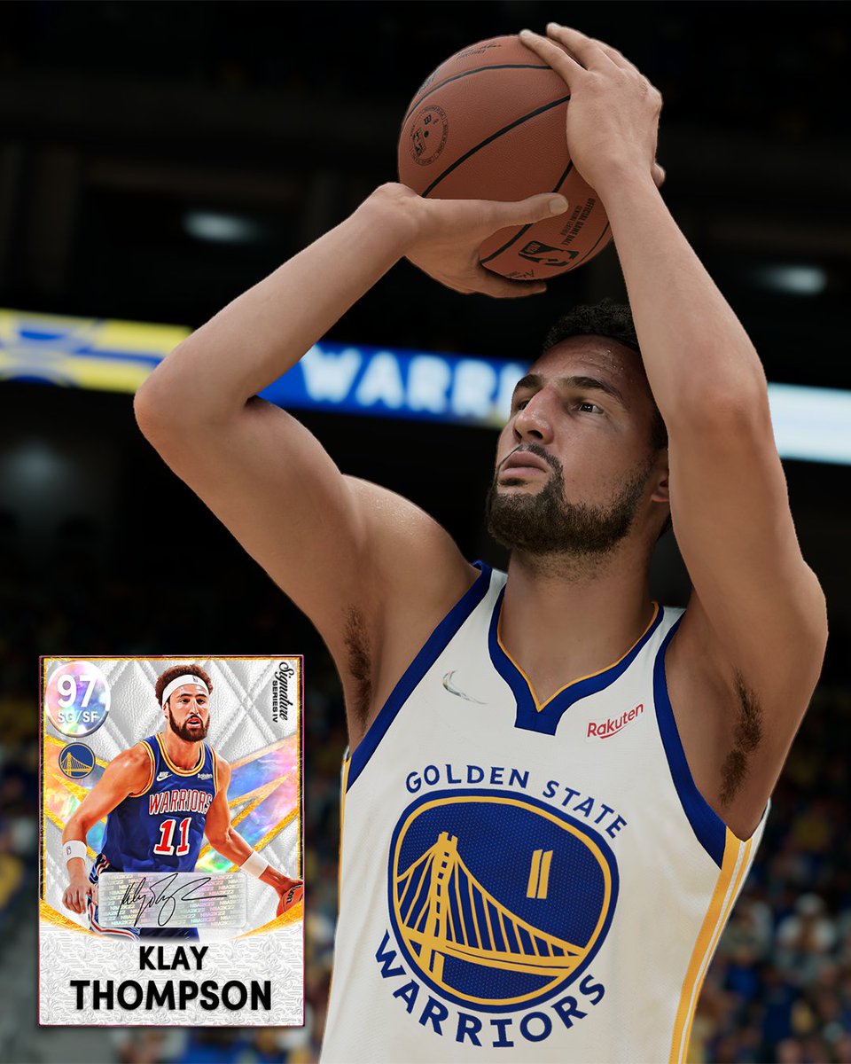 NBA2K's tweet photo. Klay's back with a Galaxy Opal in @NBA2K_MyTEAM 😤 https://t.co/Qf6HbuqECt