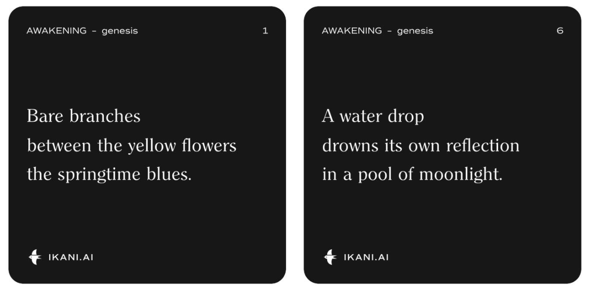Floor_NFT's tweet photo. WL Giveaway for https://t.co/wjeP6okYKn, an AI who writes original haiku poetry on the Ethereum blockchain. 

5 WL SPOTS for 
@whoisikani
 
To Enter:

Join https://t.co/mvlk9mUS61 
React Cherry blossom to the message in partnerships channel
Winners have to stay in Discord https://t.co/X98cYfeIHy