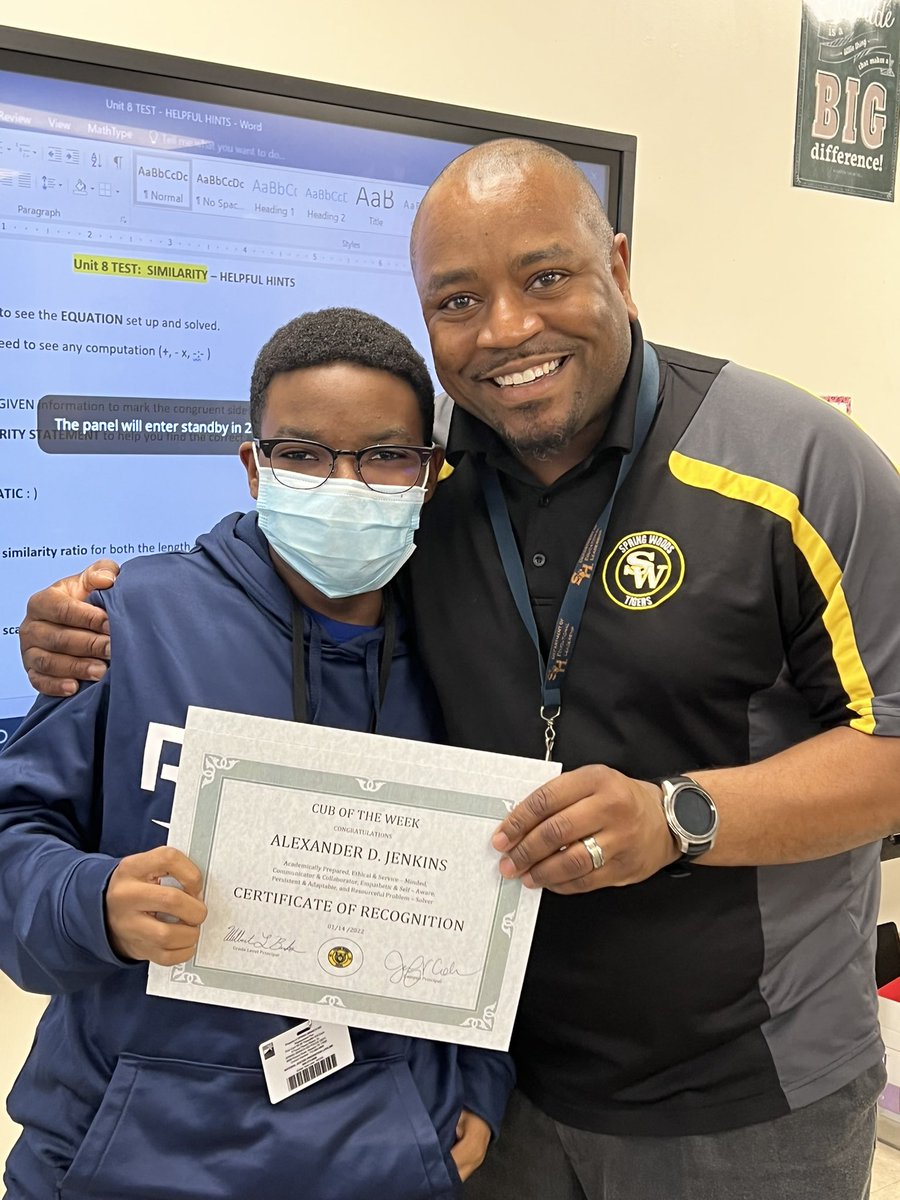 SpringWoodsHigh's tweet photo. Congratulations to Alex and Lexi Jenkins on being names this week’s CUB OF THE WEEK! Alex and Lexi exemplify the 6 core characteristics that @SBISD has identified to be a successful T24 ready graduate. #allmeansall #CuboftheWeek #CoreCharacteristics https://t.co/7LJbbEaAye