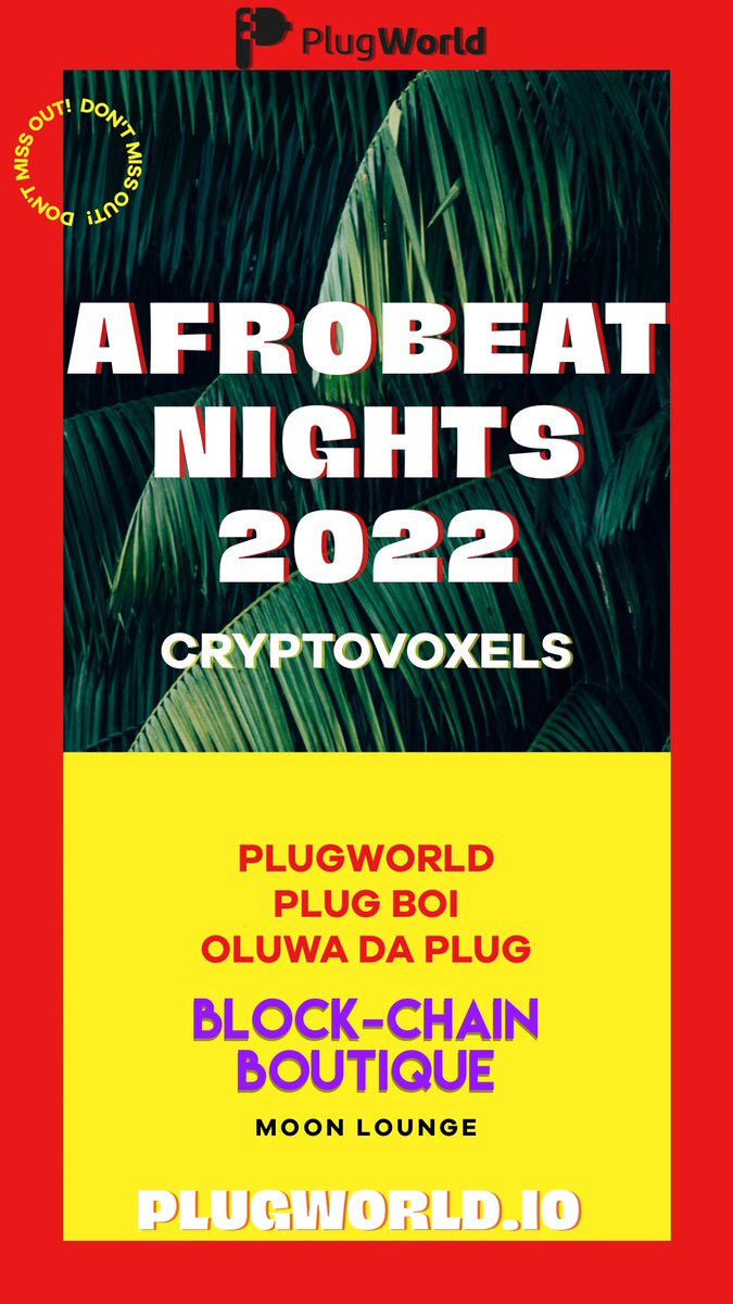 OluwastGabriel's tweet photo. Itโs #AfrobeatNight Come Party with DJ Oluwa #plugworld tonight @cryptovoxels #metaverse venue: Block Chain Boutique (moon lounge) donโt miss out #cryptovoxels #TGIF #nft #wearables ๐ฅ๐ฅ https://t.co/uTddGBaZ3z