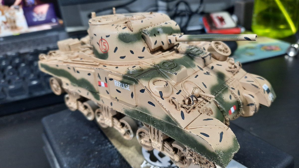 Finished some extreme chipping on the Sherman. Time to do some weathering and details. This is <a href="/TamiyaUSA/">Tamiya America, Inc.</a> 1:35 .