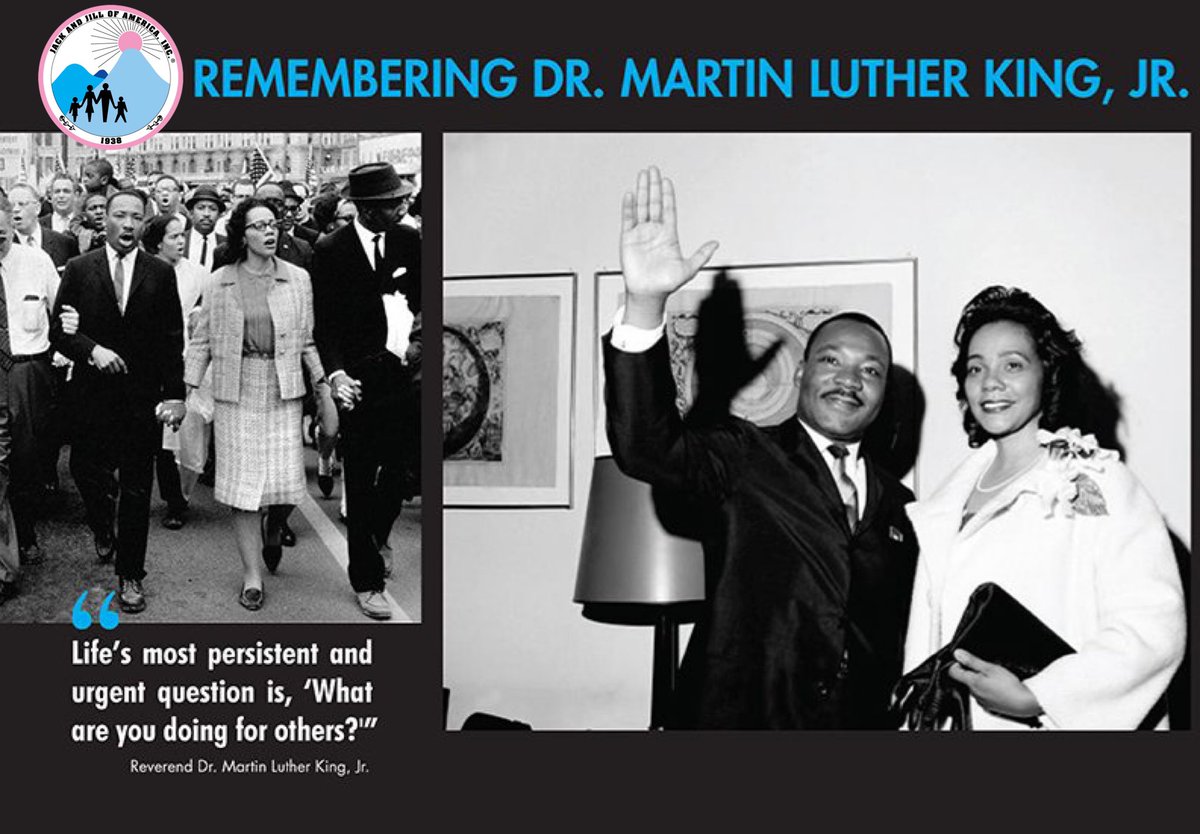 JackandJillInc's tweet photo. We cherish Dr. Martin Luther King Jr.’s profound words &amp; courageous actions. And, as we honor Dr. King, let’s not forget Mrs. Coretta Scott King, devoted wife &amp; mother, who lovingly persisted in ensuring that her husband’s work was remembered with dignity &amp; honor for generations. https://t.co/9jlIYLIBLW