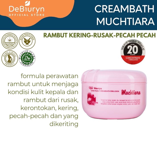 Cek DeBiuryn Muchtiara Super Pearly Creambath Emulsion 1000gr - Rambut Kering - Rusak - Pecah Pecah dengan harga Rp190.400. Dapatkan di Shopee sekarang! shp.ee/wzdkig9