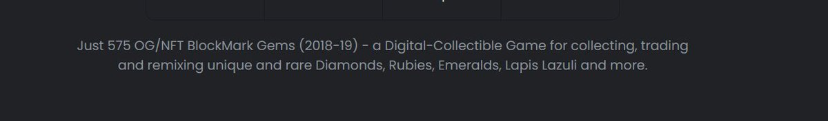 BlockMark Gems are the next CryptoSkulls

An OG NFT from 2018

CryptoSkulls have a 10k supply, BlockMark Gems only has a 575 supply

We like the gems

opensea.io/collection/blo…