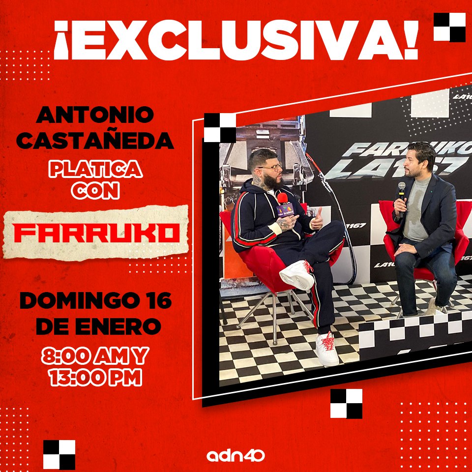 adnnoticiasmx's tweet photo. 🔸#Exclusiva | Este domingo no te puedes perder la platica que @AntonioCastaTv tuvo con @FarrukoOfficial quien habla de sus sacrificios personales y todo lo que ha tenido hacer para ser uno de los máximos exponentes de la musica latina. #Imperdible ���🎤 https://t.co/ioNxx8vmoV