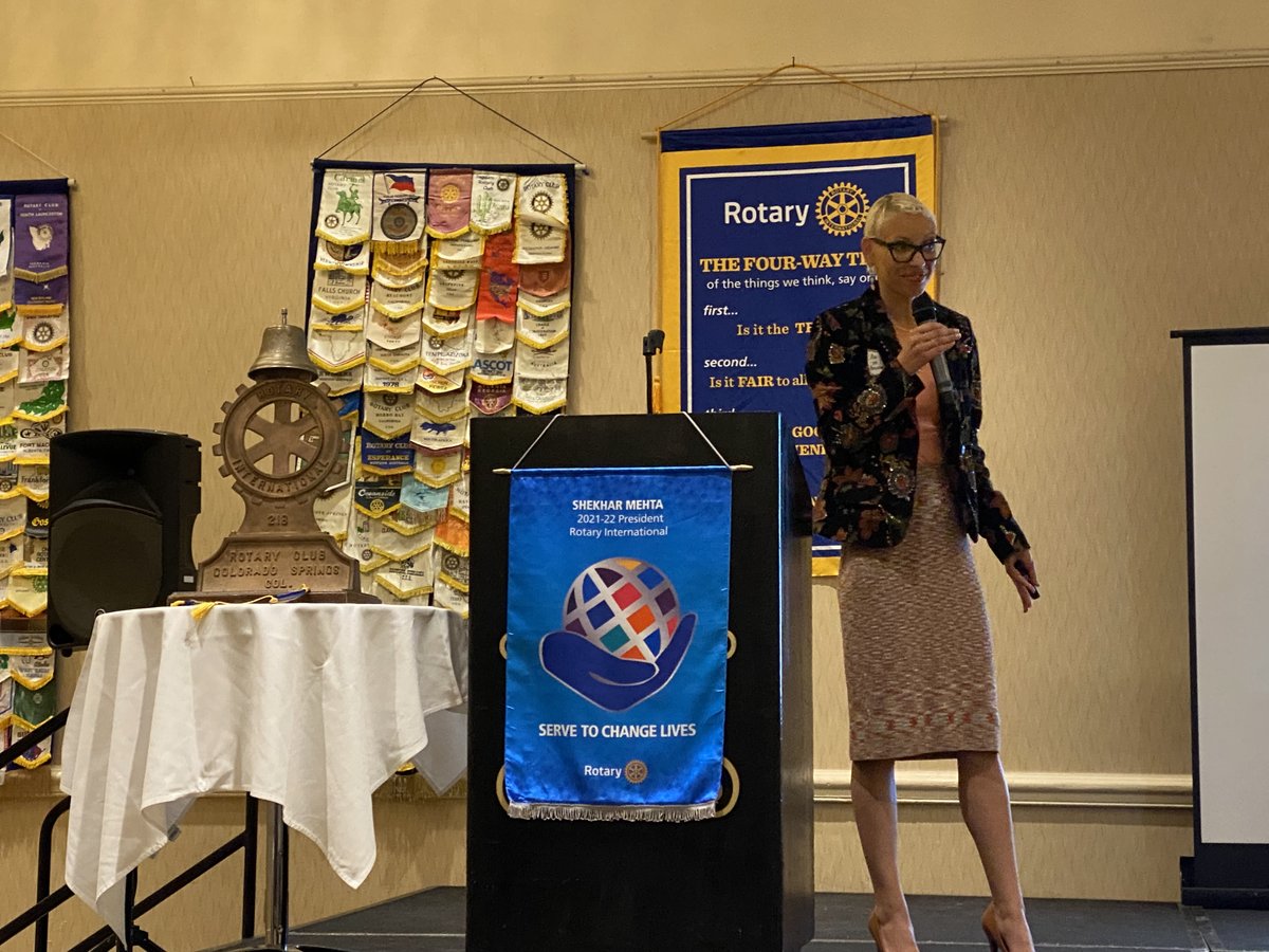 mast3rma5on7's tweet image. Mimi the Motivator at the Rotary Club of Colorado Springs. #4waytest #csrotary thanks for presenting on the power of 1%.  Appreciate you my sister.
