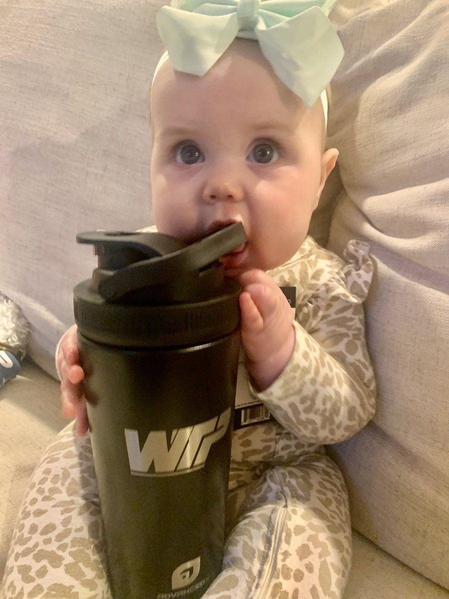 Baby girl has claimed my Advanced GGs WTP shaker 🤷🏼‍♀️ Make sure to use the code WTP at checkout for a discount! #GangGang #advancedgg <a href="/WeThePeople1_TV/">LG WeThePeople</a>
