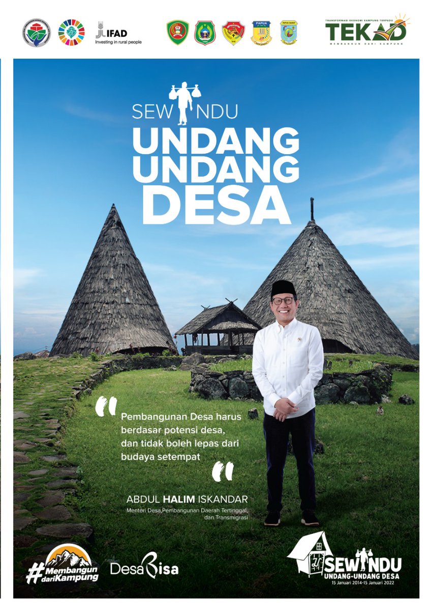 #SewinduUUDesa
TEKADku TEKADmu
Percaya Desa, Desa Bisa
<a href="/jokowi/">Joko Widodo</a> 
<a href="/halimiskandarnu/">ABDUL HALIM ISKANDAR</a>
@Kemendespdtt
<a href="/imansyukri/">Iman Sukri</a>

#SewinduUUDesa