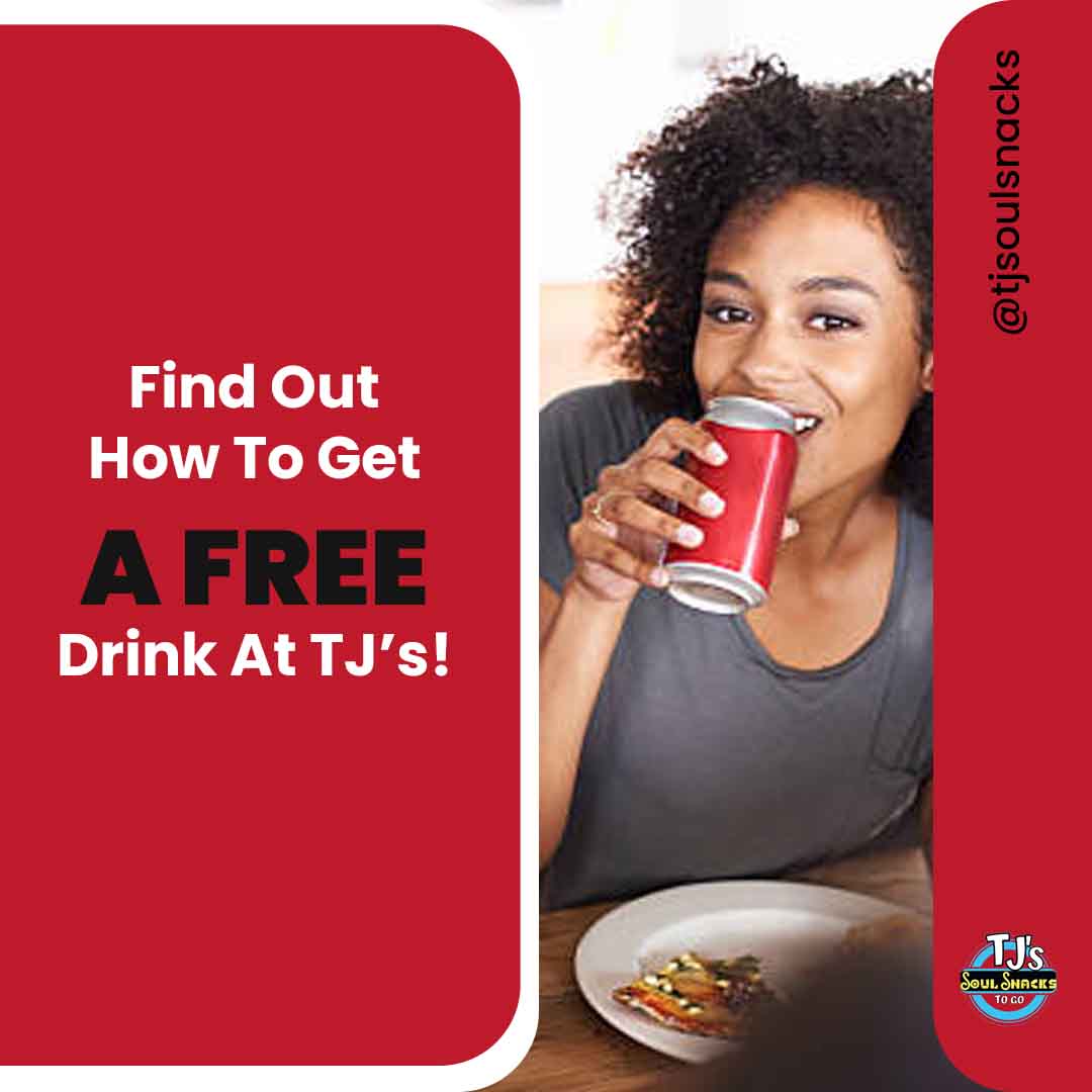 tjsoulsnacks's tweet photo. Check-in on any of our social media platforms when picking up your food, and get a FREE can of soda! 🥤

👉 Don’t wait, quench your thirst TODAY!

#southernfood #soulfood #bestsoulfood #southerncuisine #foodispassion #kelso #longview #washington https://t.co/bKZRUKZwyh