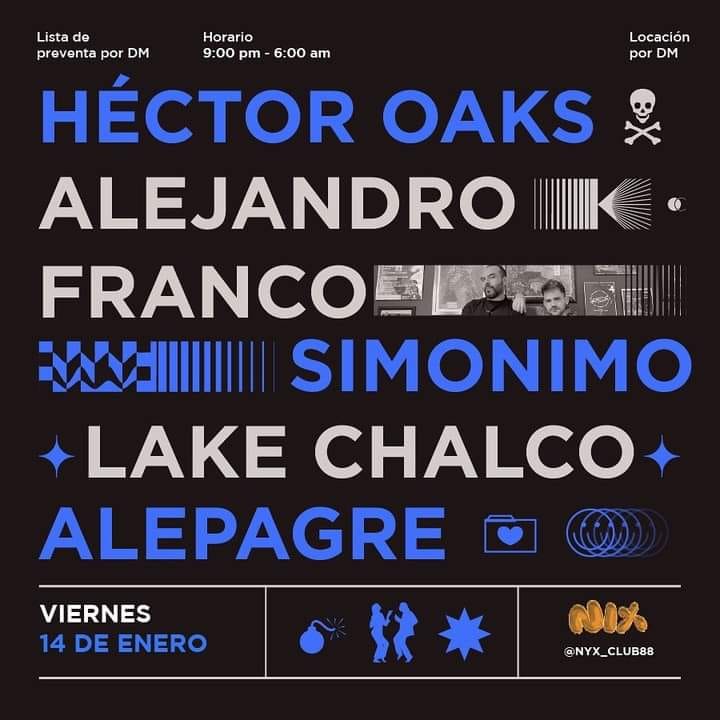 Por si se quedaron con ganas de más...
Esta noche es de #Techno... 🔥💀💥👊
👉 HÉCTOR OAKS + ALEX FRANCO + SIMONIMO y +
Donde en👉 NYX CLUB 88 (Donceles), #CDMX.
#ElectronicMusic #EscenaMX #ItsPartyTime