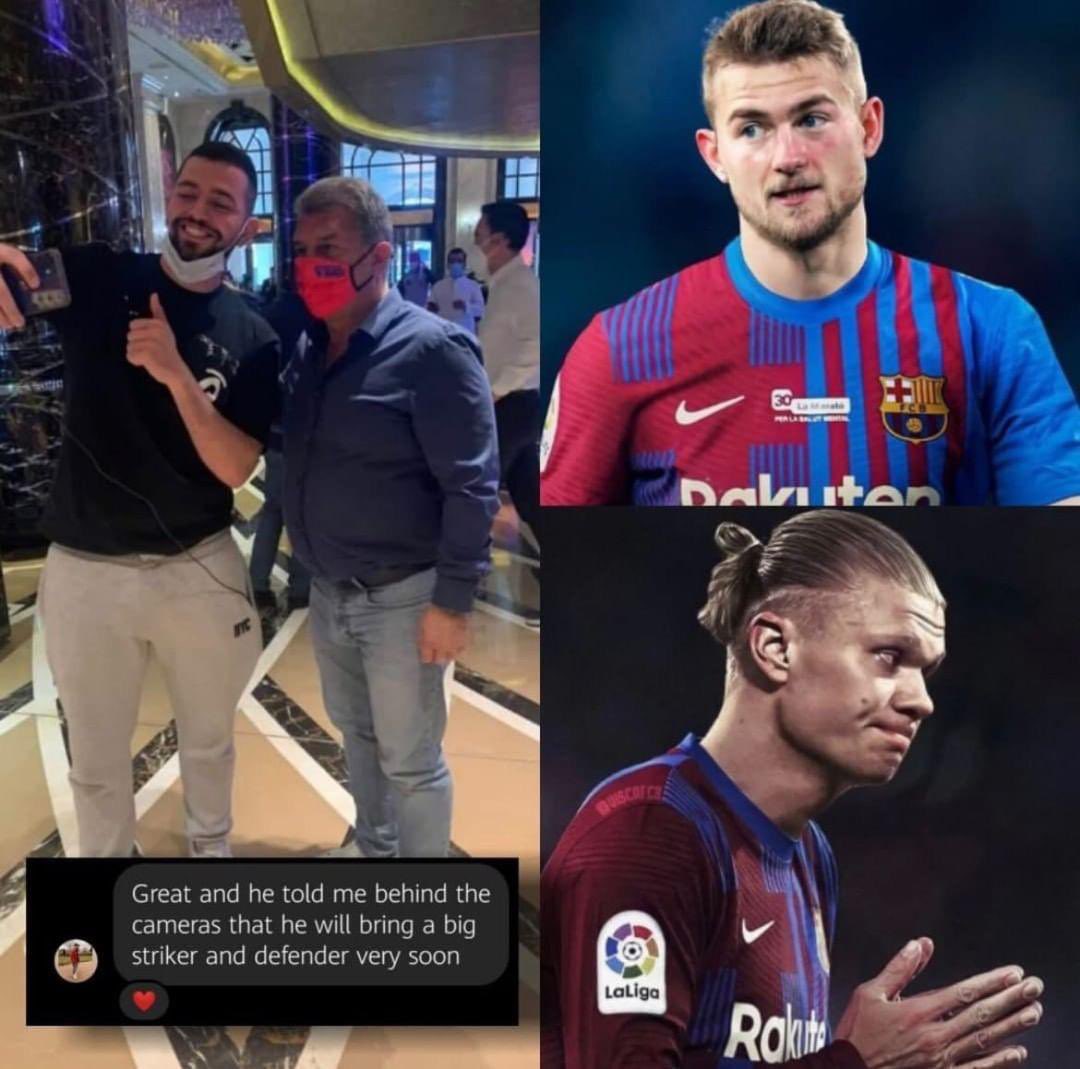 BarcaUniversal's tweet photo. The fan who took this picture says Laporta supposedly told him a 'big striker and a defender' are coming.

— @ActualiteBarca https://t.co/KKRdDb1kLH