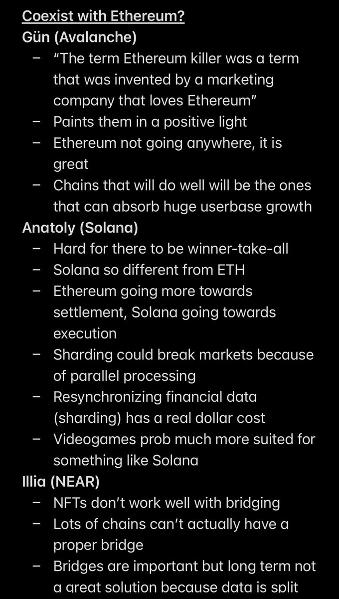 intern's tweet image. Intern notes from “The L1 Wars: $SOL, $AVAX, $NEAR ” on:

- Scaling solution 🧬
- EVM compatibility 🤝
- Decentralization 🌐

And much more!

@naval &amp;lt;&amp;gt; @hosseeb &amp;lt;&amp;gt; @aeyakovenko &amp;lt;&amp;gt; @el33th4xor &amp;lt;&amp;gt; @ilblackdragon