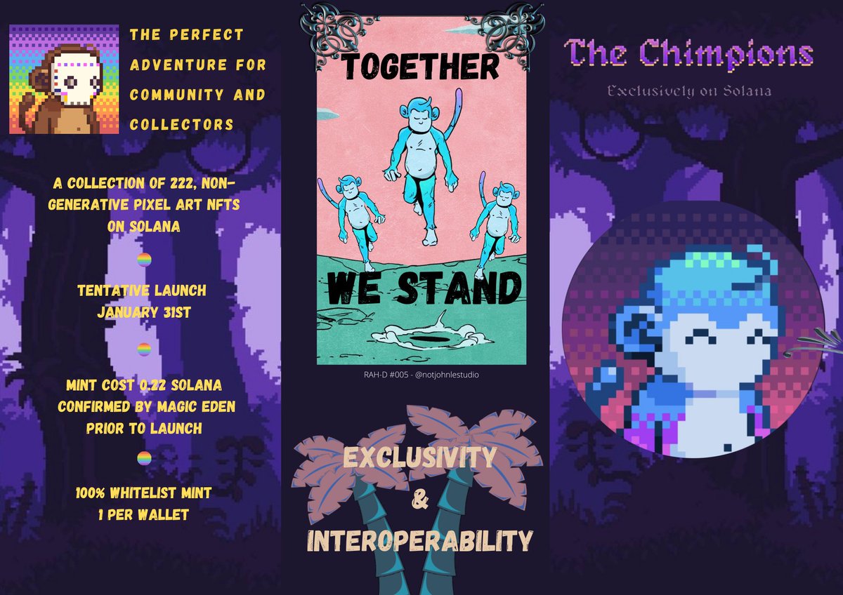 AddisonOsc's tweet photo. Introducing '@TheChimpions Travel Info Brochure'! This is my whitelist project submission. When I first started I asked myself, 'What can I do for a whitelist?' That question quickly turned into, 'How can I create something out of my comfort zone? /1 https://t.co/DFxWBLJsVs