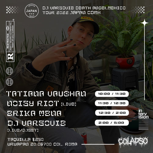 Listos los horarios para hoy en #ClubJAPAN.
👉 Colapso VII w/: DJ Varsovie + Talento MX.
🔥💀🔥💥👊Cover: $250 pesos. Inicia 10 p.m.
#Techno #EBM #Darkwave #Synthwave #Acid #PostIndustrial #HardDance #Hardcore #CDMX