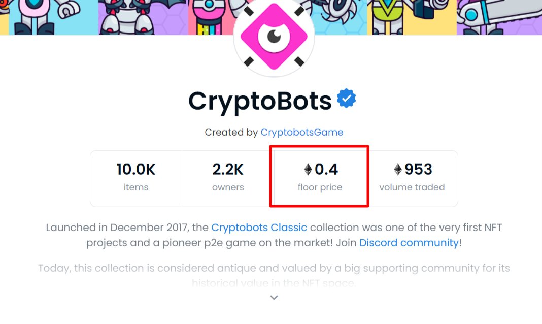 cryptobots_game's tweet photo. Classic Bots floor price is 0,4. Doubled in an hour. 

Something big is brewing...

⛵️ OS: https://t.co/fskHMBwCy9 https://t.co/j7xylYMri2
