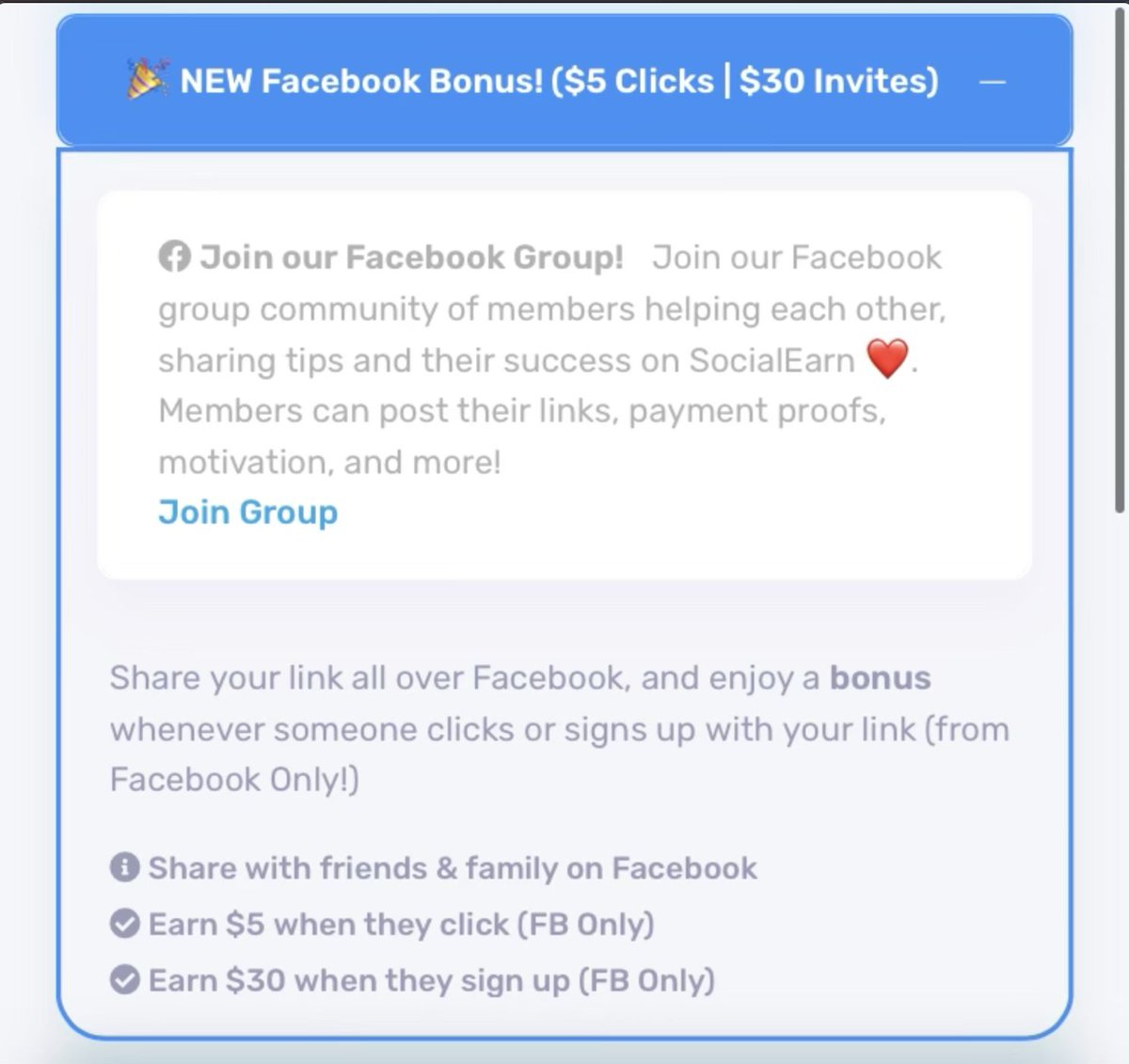 Make sure to take advantage of that new Facebook bonus! #socialearn #socialearnco