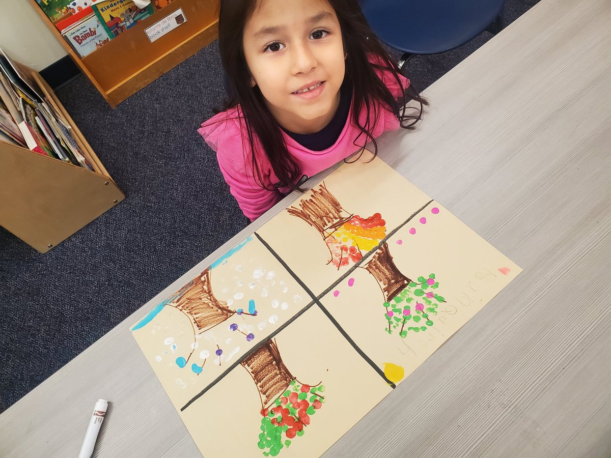 evebonde's tweet photo. Finger painting the seasons makes learning fun! 🌞❄🌸🍂 Divertidos aprendiendo las estaciones del año con pinturas. #mymisd #kinderfun #vegaelem https://t.co/5mBgMzBIL3