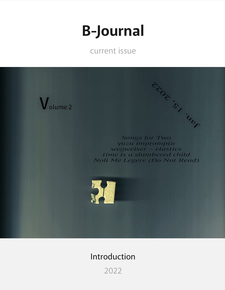 Kevingoodmusic's tweet photo. Cherlyn Hsing Hsin Pisaro-Liu's B-Journal vol. 2 is up now! 

I contribute my score "songs for two" for the journal. Check it out at the link below! A print version will be available further down the road.

https://t.co/UYvoRQ4v50 https://t.co/YQExbPieUn