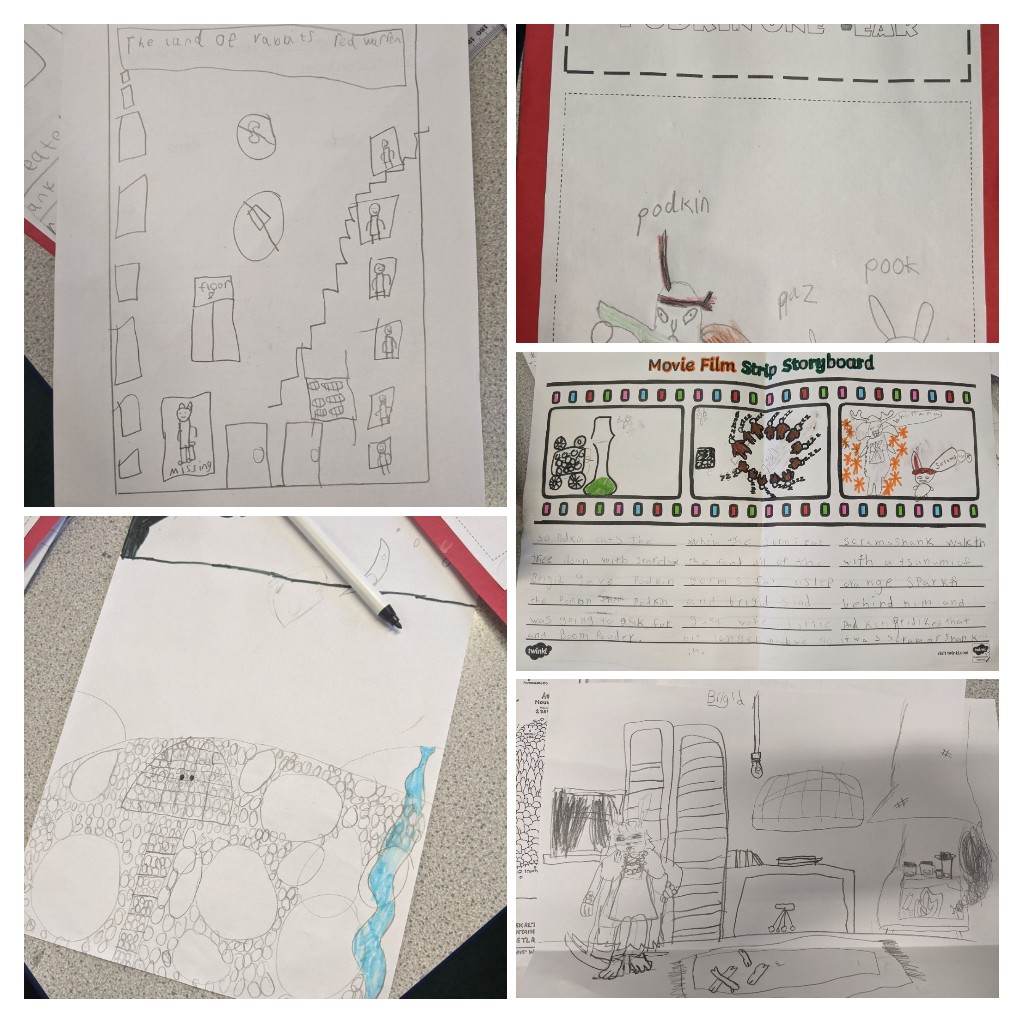 MenstriePrimary's tweet photo. Today we finished The Legend of Podkin One-Ear in P5AE. We celebrated by making parsnip soup and trying some warm honey drinks. You can also see some of the pupils fantastic work #podkinoneear #keiranlarwood #lovereading https://t.co/ibGAI6ZhFB
