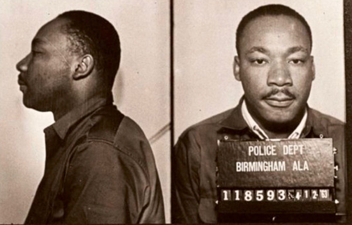 Martin Luther King, Jr., after arrest in Birmingham, Alabama, civil rights protest, April 1963: 
#MLKDAY