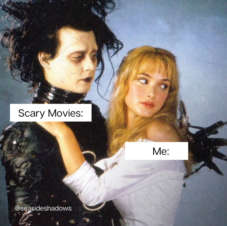 SeasideShadows's tweet photo. Anyone else obsessed with scary movies like we are?? No? Just us? If you’ve got a favorite spooky movie, let us know!

You may just see it in our next Seaside Shadows meme! 😉

#ct #connecticut #ghosts #moviememe #spookymeme #movies #edwardscissorhands #timburton https://t.co/crUST63Kuc