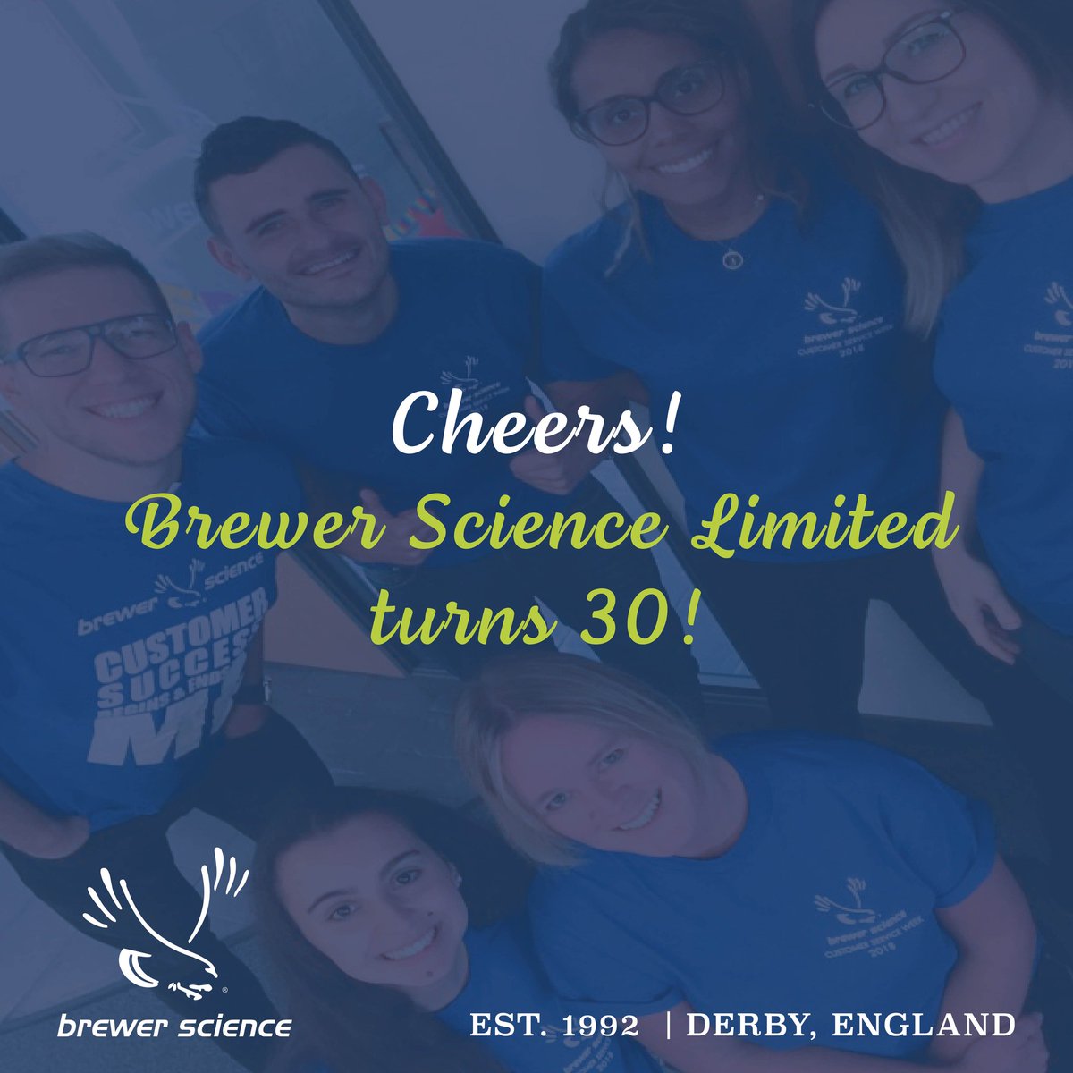 test Twitter Media - Cheers to our United Kingdom Family, Brewer Science Limited, in celebration of 30 years since its establishment! Exactly 30 years ago, to this date, we opened the doors to our Darley Abbey Mills office in Derby, England. Happy Anniversary, BSL! https://t.co/5oAhfUzpy1