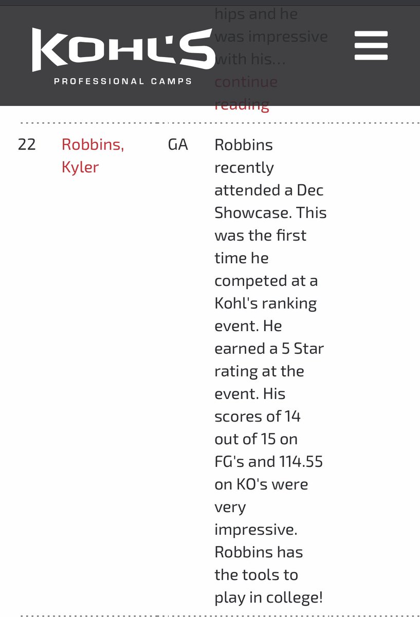 Hey college coaches <a href="/Kylerrobbins13/">Kyler</a> is looking for a college home. He is a 5⭐️kicker rated by Kohl’s. Kid works hard, is extremely athletic and powerful!