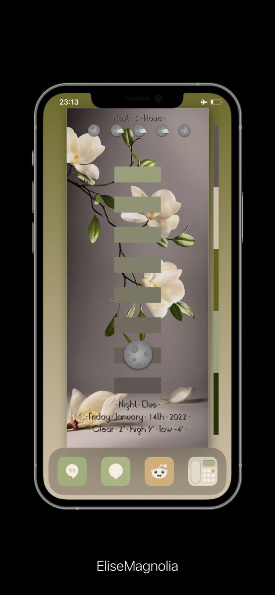 EliseMihael's tweet image. Magnolia mood… 🍃🐚🌸
Icons: Latte
Mock-up: Screenly @official_JemAl 
#WeatherHTML #nojailbreak #iOS14 #iOS15
Link: discord.gg/23wQhMFPqV