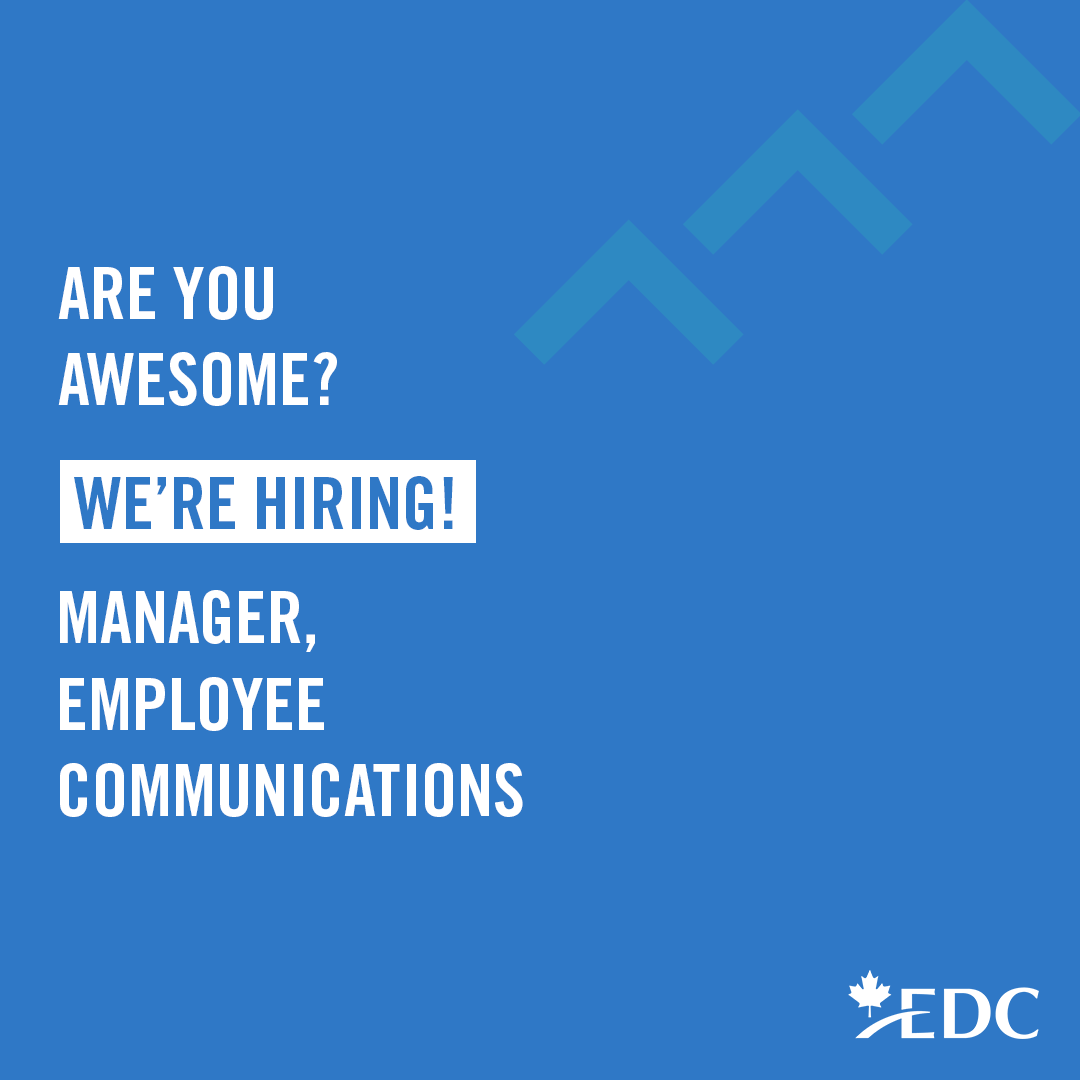 ExportDevCanada's tweet photo. Are you ready to work in an inclusive, collaborative environment that fosters professional development and success, making a difference every day? Join our AMAZING team as our Manager, Employee Communications! 

 ➡  https://t.co/zHLVrKnWzs

#Export #Canada #NowHiring #JobOpening https://t.co/YA1XvsyfXL