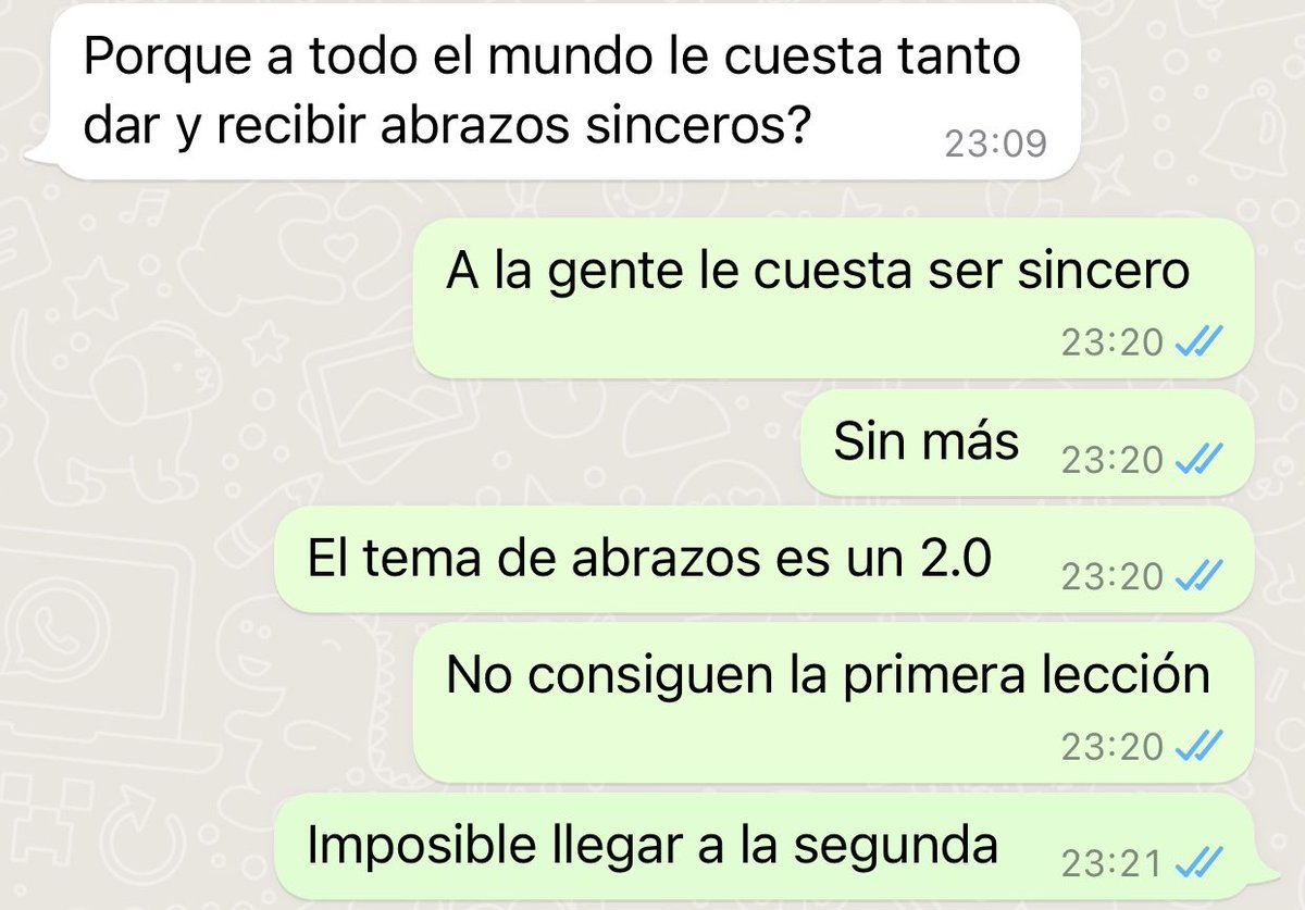 WendNSevilla's tweet photo. Conversaciones cada vez más frecuentes… #abrazossinceros https://t.co/Gbum3L4iuw