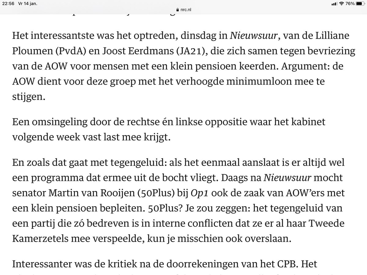 MvRooijen's tweet photo. .@telegraaf: Staatsschuld mag wel met 100 mld omhoog, maar er is geen geld voor 3 mln AOW-ers. Zij hebben #WettelijkRecht op verhoging AOW als minimumloon omhoog gaat en ook de BIJSTAND!
AOW is #VOLKSVERZEKERING voor IEDEREEN. @50PLUS komt op voor AOW en Pensioen in het Parlement https://t.co/eh8XjU5tze