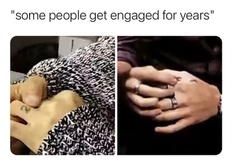 goldenashx's tweet image. Harry playing with his ring whenever girlfriends were mentioned and subtly looking at Louis