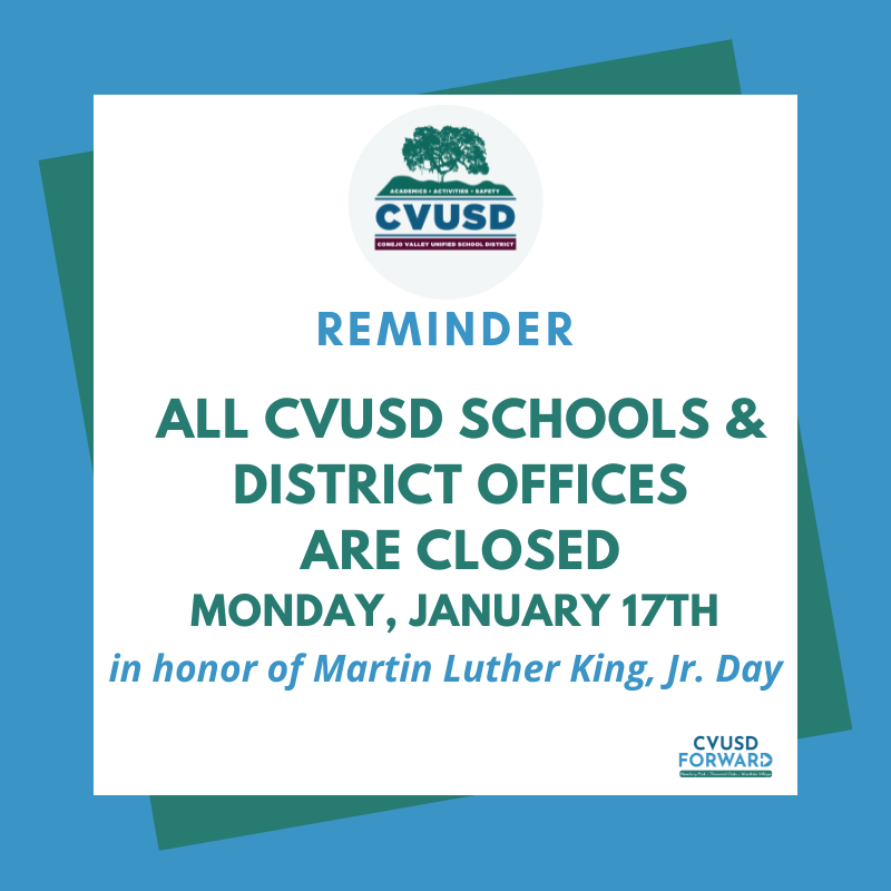 Conejo Valley USD On Twitter Long Weekend Ahead All CVUSD Schools