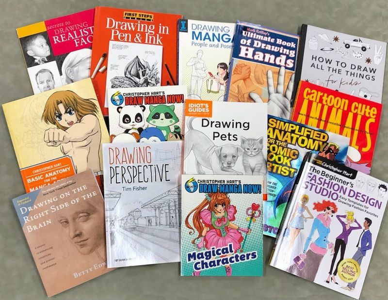 DavidArtCenter's tweet photo. We've just received several shipments of great books about drawing for any age.

Focusing on manga, comics, pets, fashion, realism, caricature, perspective and more!

There are too many to fit in one picture! Stop by today and check them out! https://t.co/uRF3acpyvE