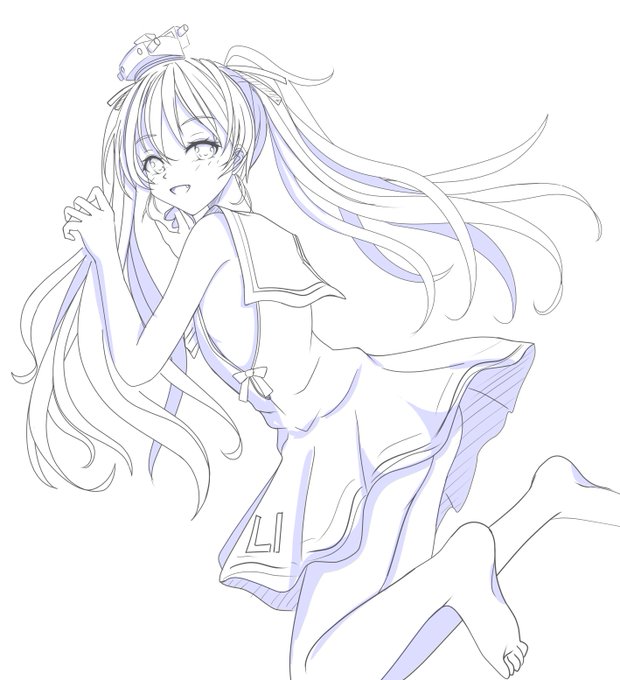 wip リメイクリベちゃん('ω')ラフ🟦 