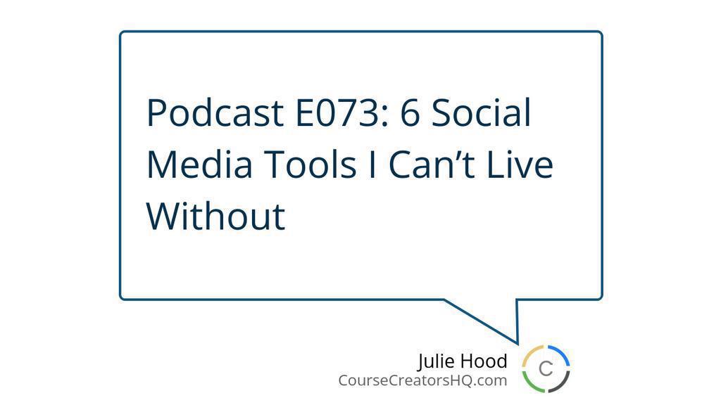 juliehood's tweet image. In this episode, host Julie Hood shares her 6 favorite social media tools to save you time and make your online course business run more smoothly.

More here 👉 lttr.ai/rhKN

#SocialBee #MissingLetter #Tailwind #LinksMentioned #CourseCreatorsHQ #OnlineCourses