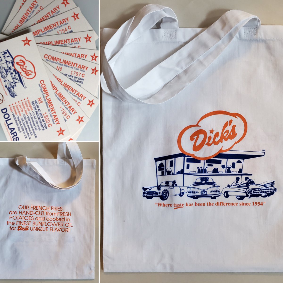 DicksDriveIns's tweet photo. Want to win a SOLD OUT 🍟bag tote and $10 in gift certificates? Like and RT for your chance to win!

Winners will be randomly selected Monday morning. https://t.co/wL0t9PhlYX