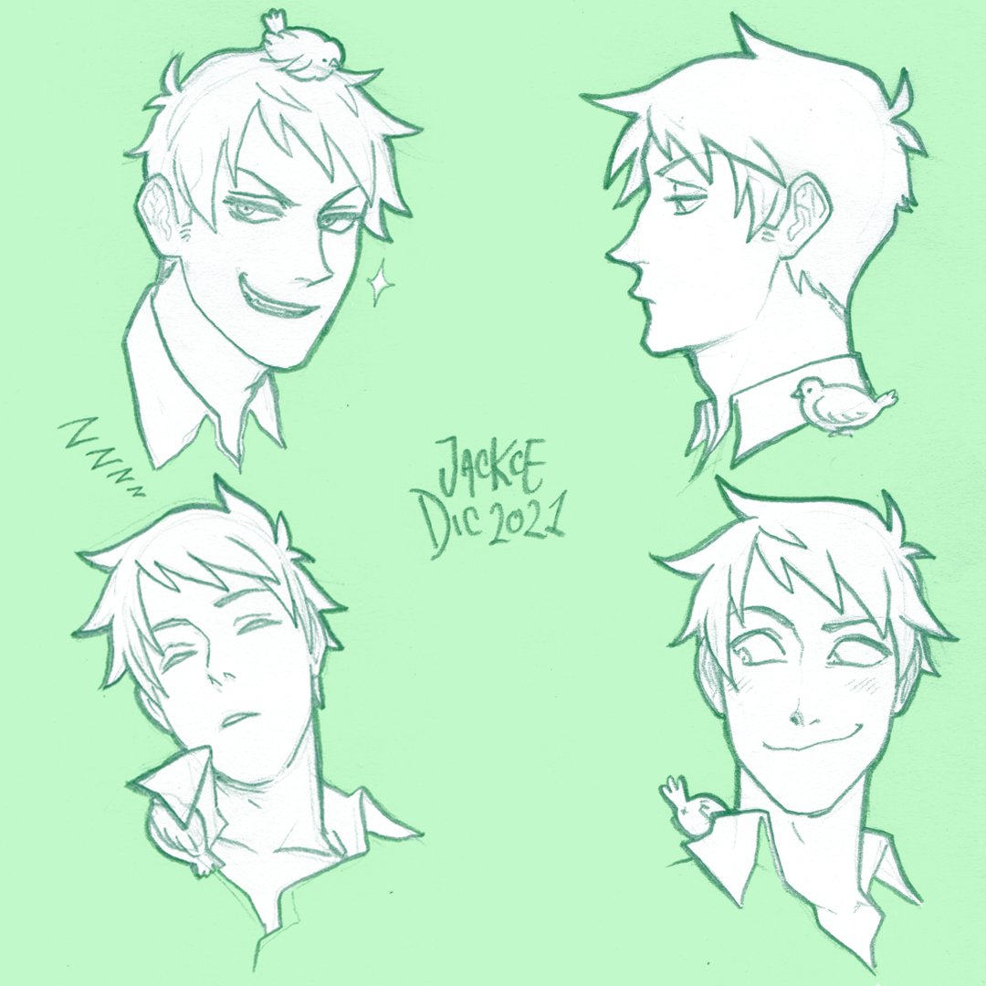 Jackce's tweet photo. In December I drew sketchy gifts for my patrons 💚 three of them chose #hwsPrussia 💙 So I compiled them in this update ✨ Thank you Celestial, Pru and Liam! 🐥 You mean a lot to me!

#Hetalia #aphPrussia #ヘタリア #sketch #HetaliaFanart #fanart #ヘタリアWS #Gilbird https://t.co/3nyfjQ6HVL
