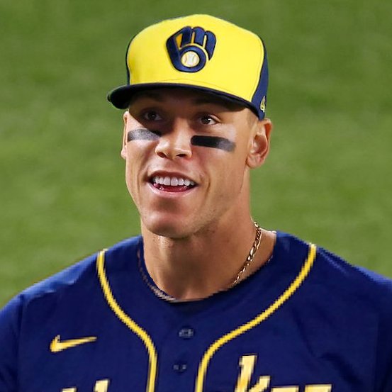 Front Office Failure ™ 🕴 on X: Aaron Judge as a Brewer. This was my first  attempt at this kind of jersey swap so it's not the best, but I think it