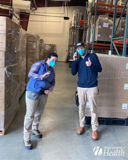 WADeptHealth's tweet photo. Hurray! A shipment of new COVID-19 tests arrived today in Olympia and DOH staff jumped into action - and vans - to get them delivered to schools across Washington. #COVID19 #COVID #supportpublichealth https://t.co/xAqJ26Uz6t