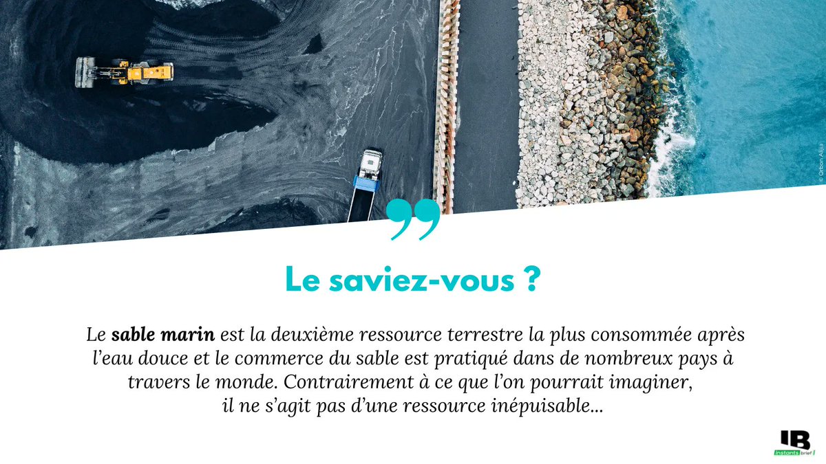 [Biodiversité 🌿]

📌 Exploitation du #sable de mer : des îles et littoraux menacés
Pratiquée de manière abusive, elle vient même parfois à faire disparaître des îles 🌴 ... 
👉 Retrouvez toutes les explications sur notre site web : buff.ly/3HK7z88

#biodiversity #ecology